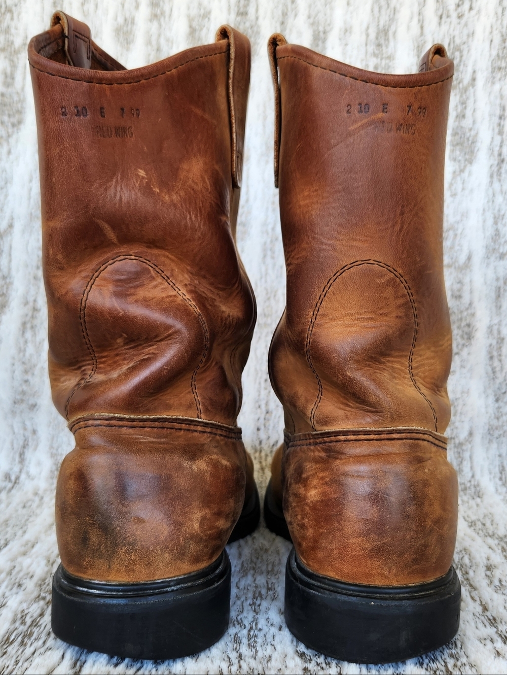 Red Wing Vintage "Pecos" Boots Brown Leather 1990's Western Work, Men's Size 10E - Picture 4 of 13